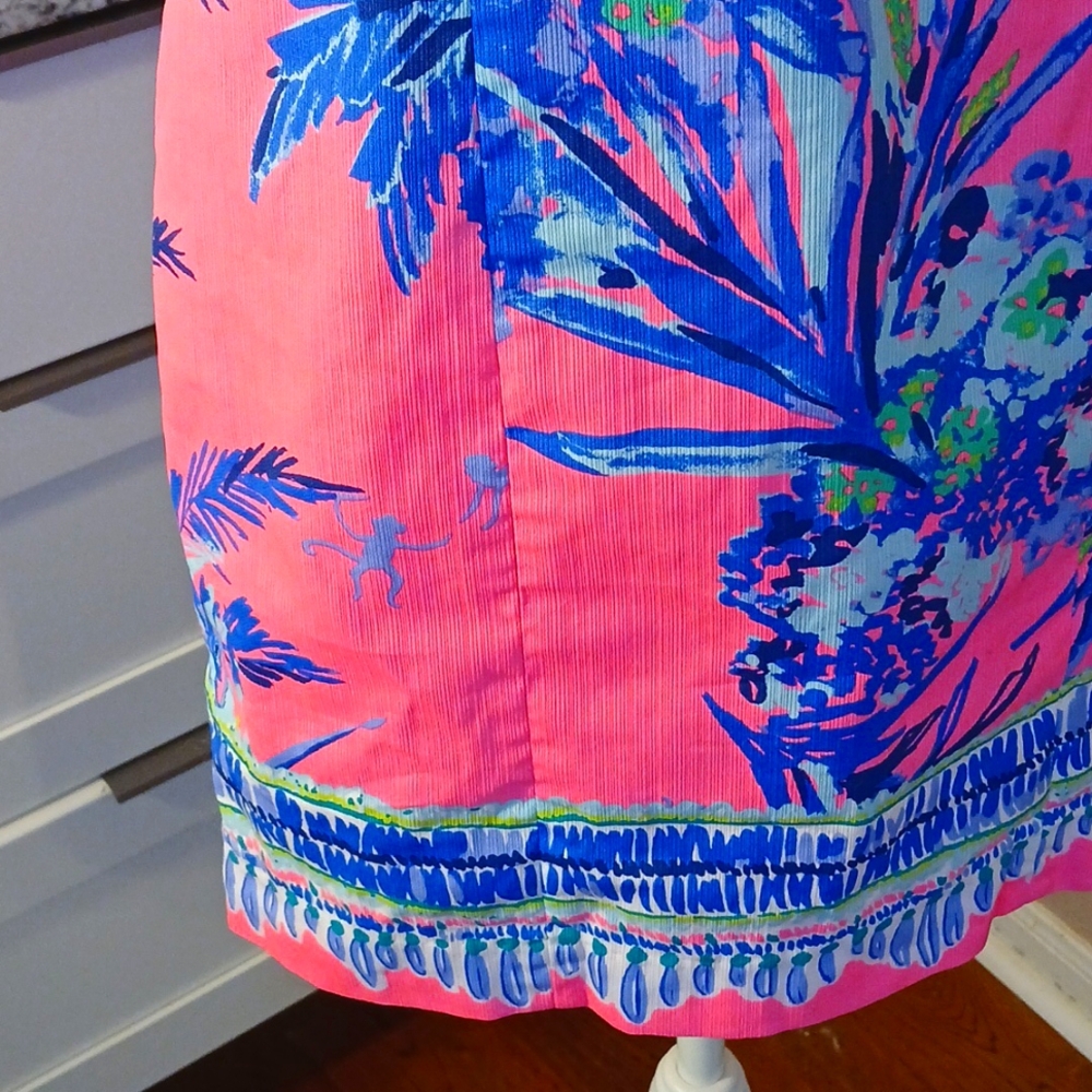 Lilly Pulitzer Sheath Dress Sleeveless Tropical Palm Floral Pattern Size 00 - Picture 7 of 11